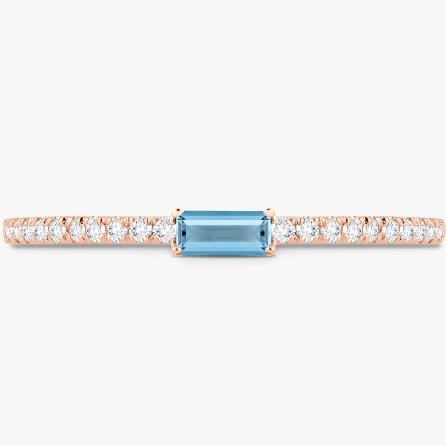 Baguette Birthstone and Diamond Stacking Band Ring