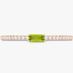 Baguette Birthstone and Diamond Stacking Band Ring