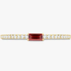 Baguette Birthstone and Diamond Stacking Band Ring