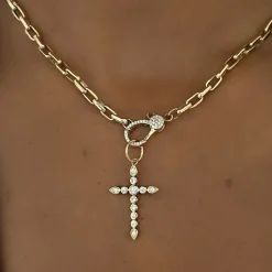 Bela Diamond Bezel Cross Charm