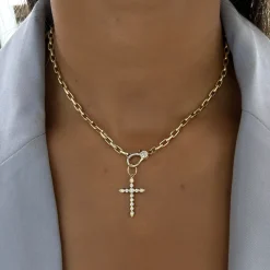 Bela Diamond Bezel Cross Charm