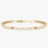 Bellamy Pink Sapphire Hearts & Diamond Bezel Adjustable Tennis Bracelet 3.10 ctw