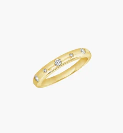 Bellatrix Gold Band with Scattered Diamonds