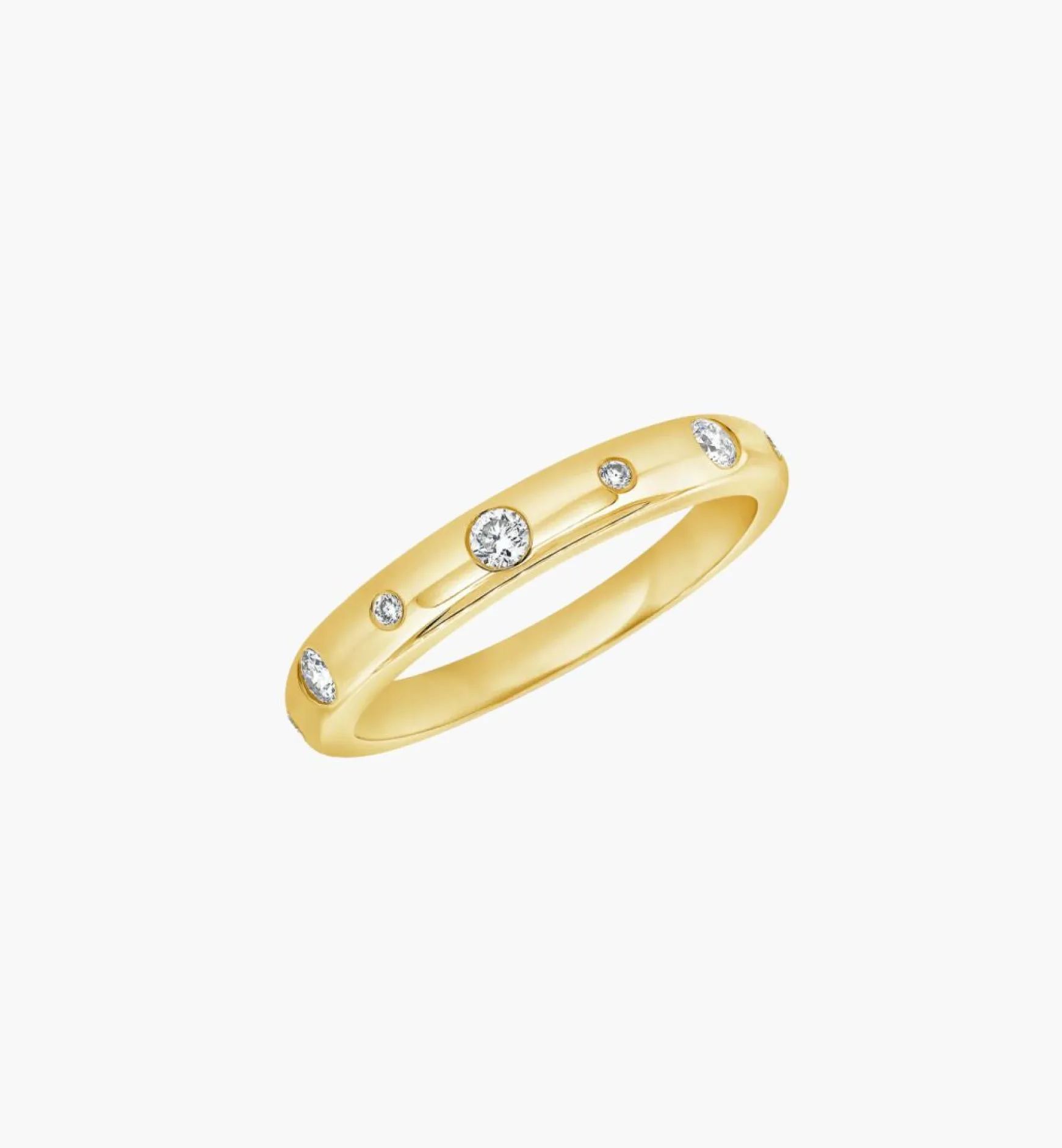 Bellatrix Gold Band with Scattered Diamonds