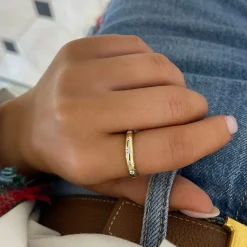 Bellatrix Gold Band with Scattered Diamonds