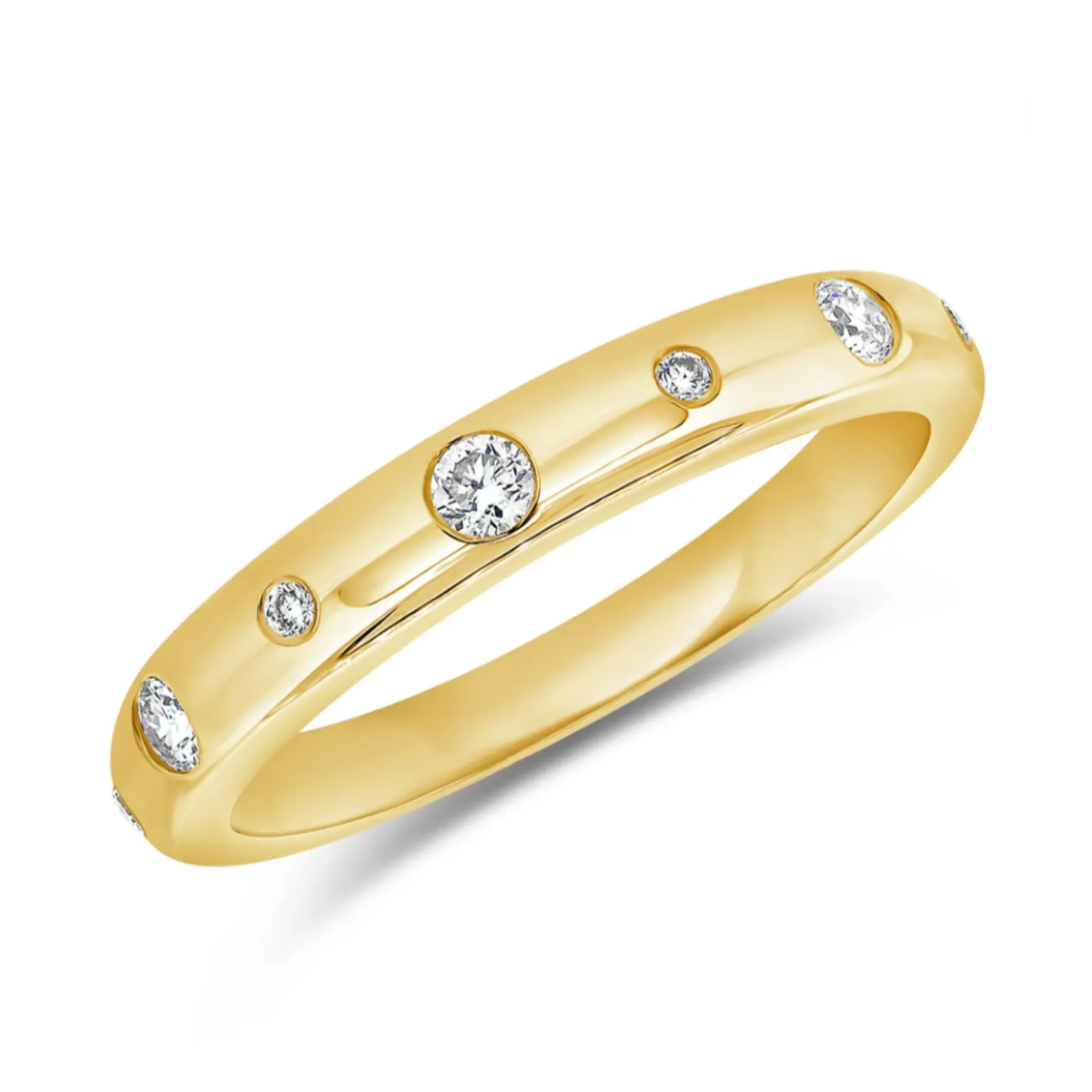 Bellatrix Gold Band with Scattered Diamonds