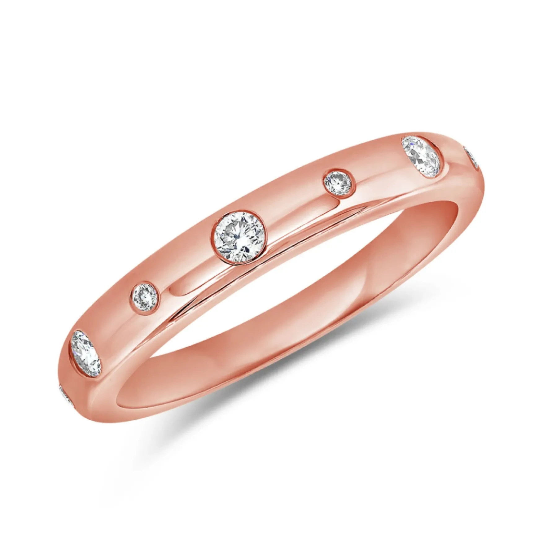 Bellatrix Gold Band with Scattered Diamonds
