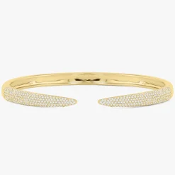 Bennett Pave Claw Diamond Cuff Bangle Bracelet 1.18 ctw