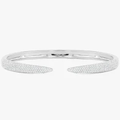 Bennett Pave Claw Diamond Cuff Bangle Bracelet 1.18 ctw