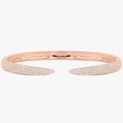 Bennett Pave Claw Diamond Cuff Bangle Bracelet 1.18 ctw
