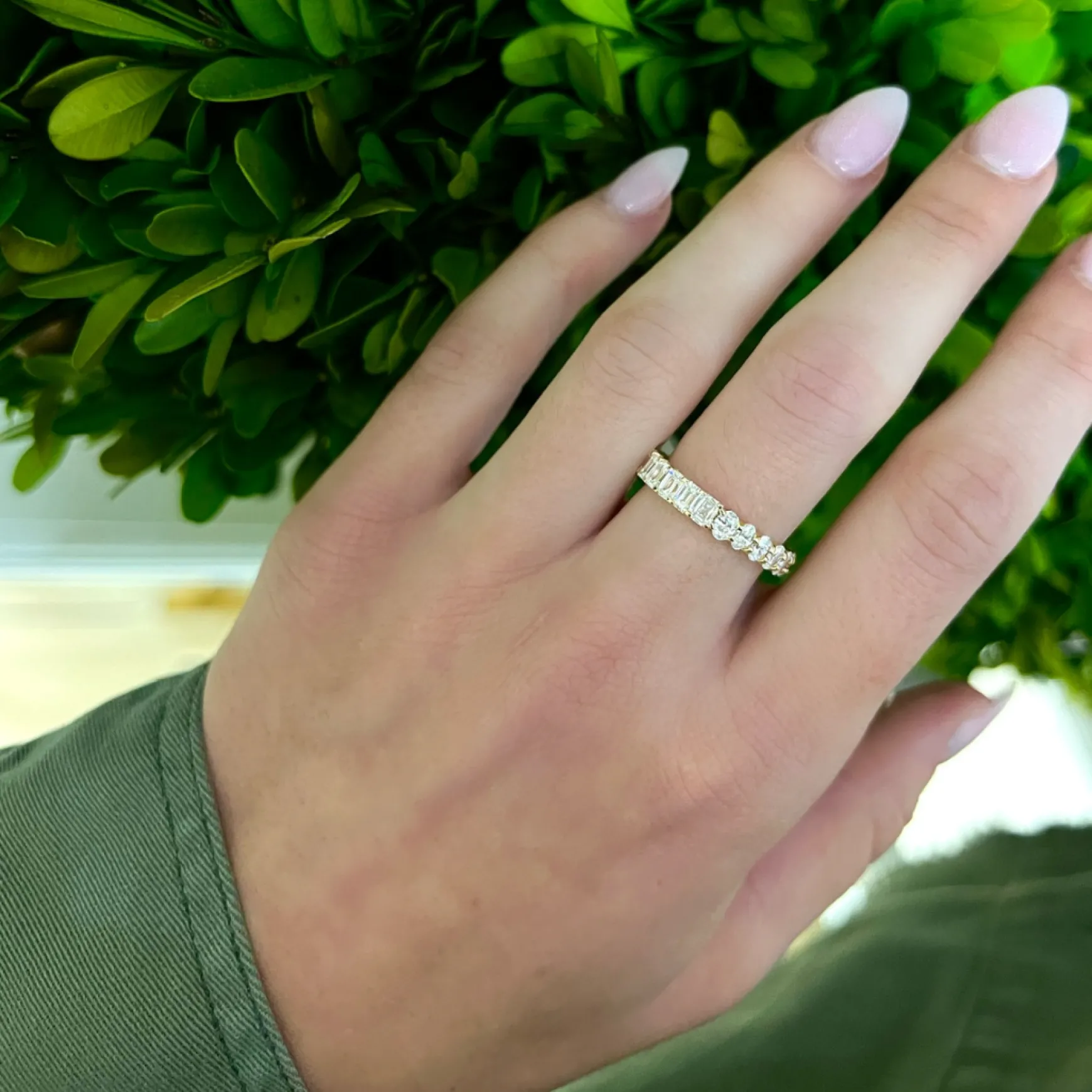 Best of Both Emerald Cut and Oval Eternity Band
