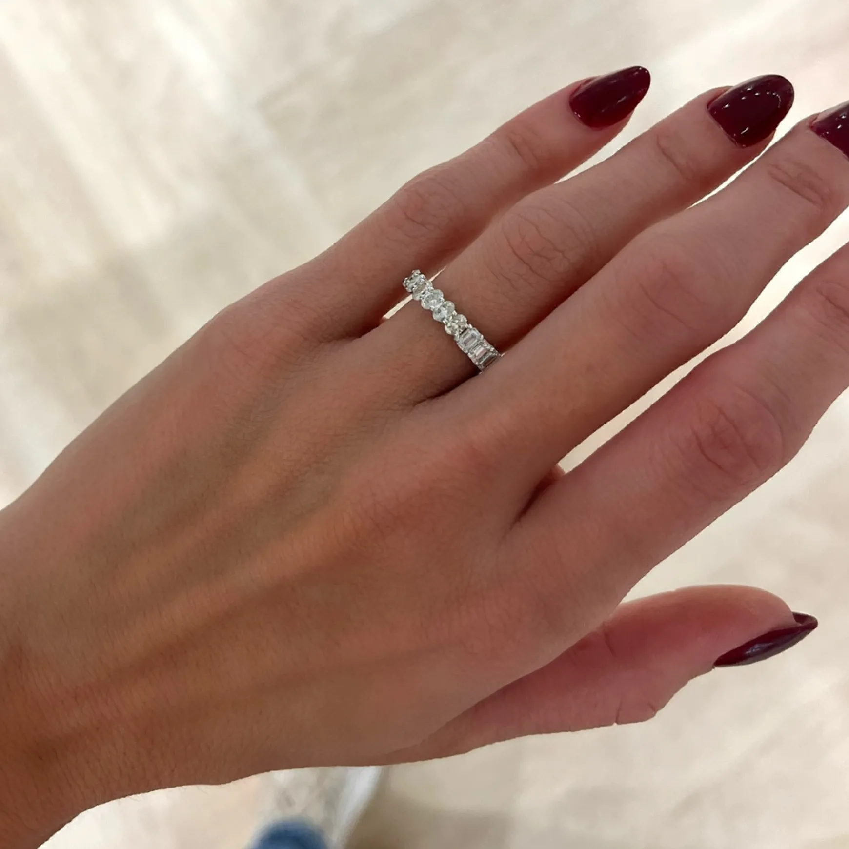 Best of Both Emerald Cut and Oval Eternity Band