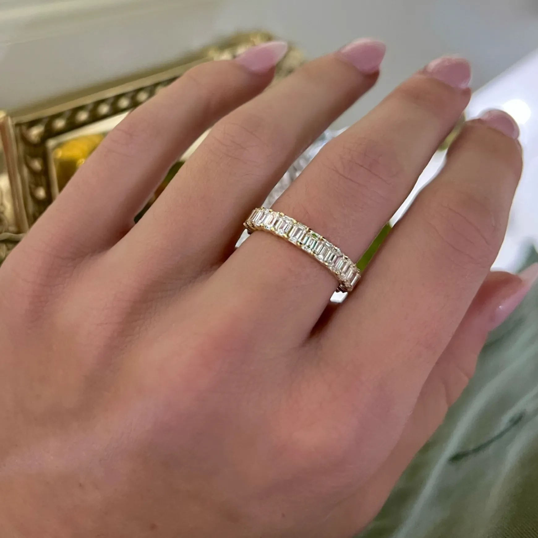 Best of Both Emerald Cut and Oval Eternity Band