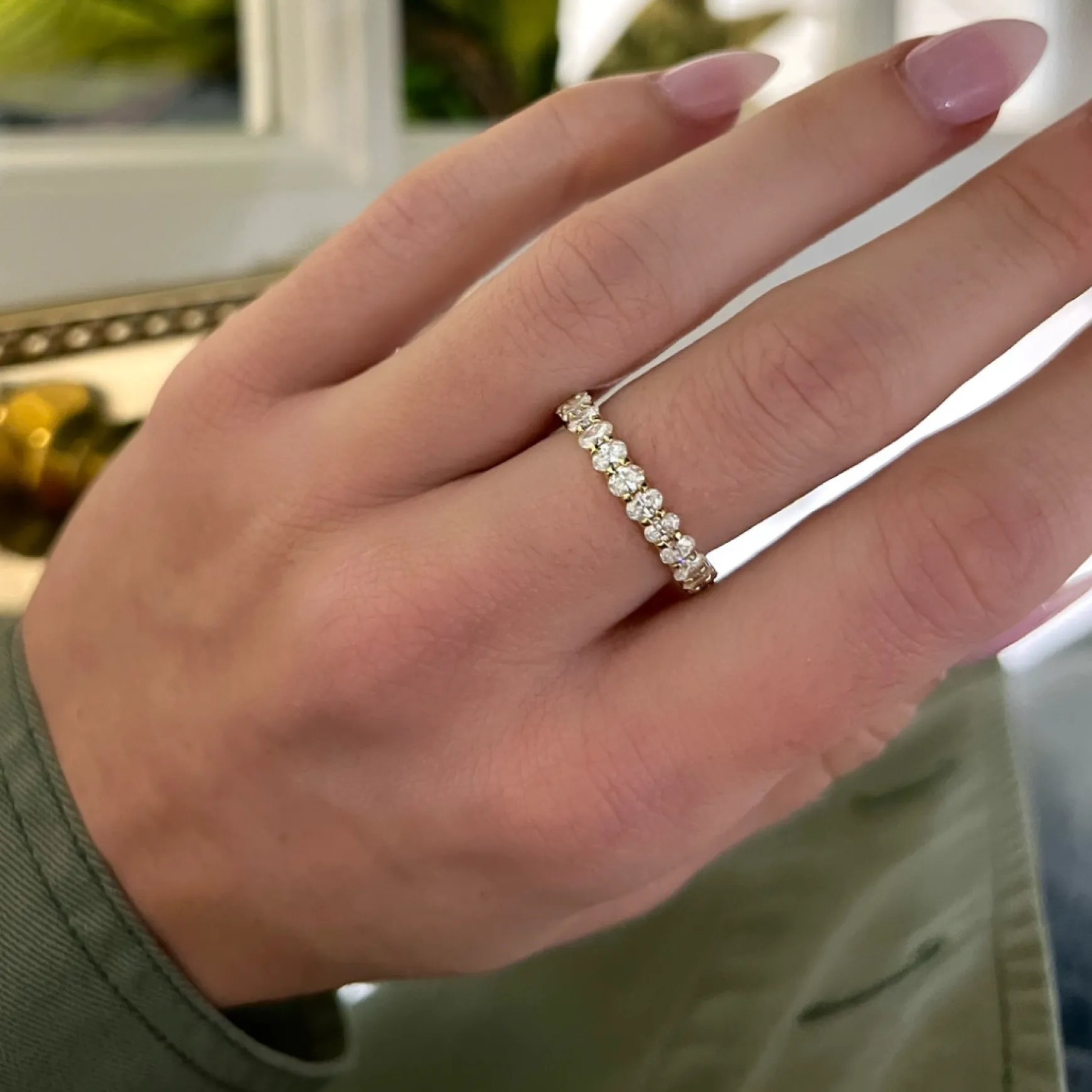Best of Both Emerald Cut and Oval Eternity Band