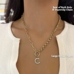 Best of Both Rolo and Paperclip Chain with Openable Clasp