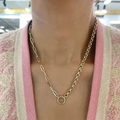 Best of Both Rolo and Paperclip Chain with Openable Clasp