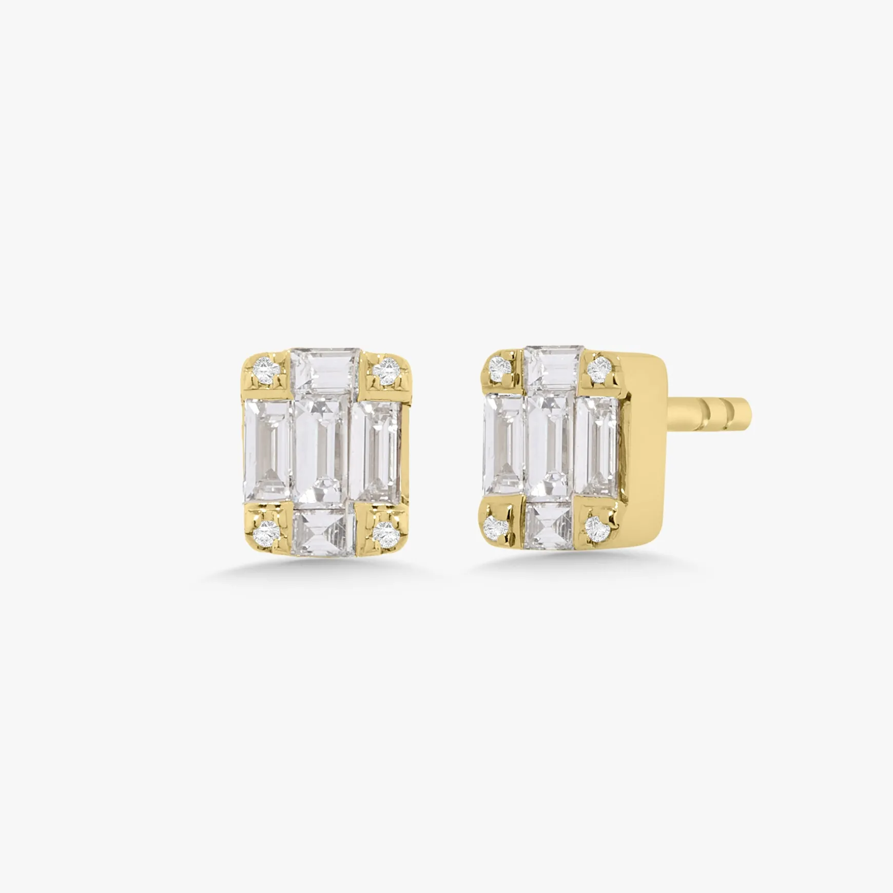 Betsy Baguette Diamond Stud Earrings