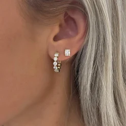 Betsy Baguette Diamond Stud Earrings