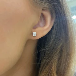 Betsy Baguette Diamond Stud Earrings