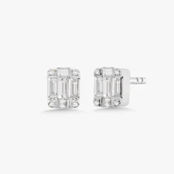 Betsy Baguette Diamond Stud Earrings