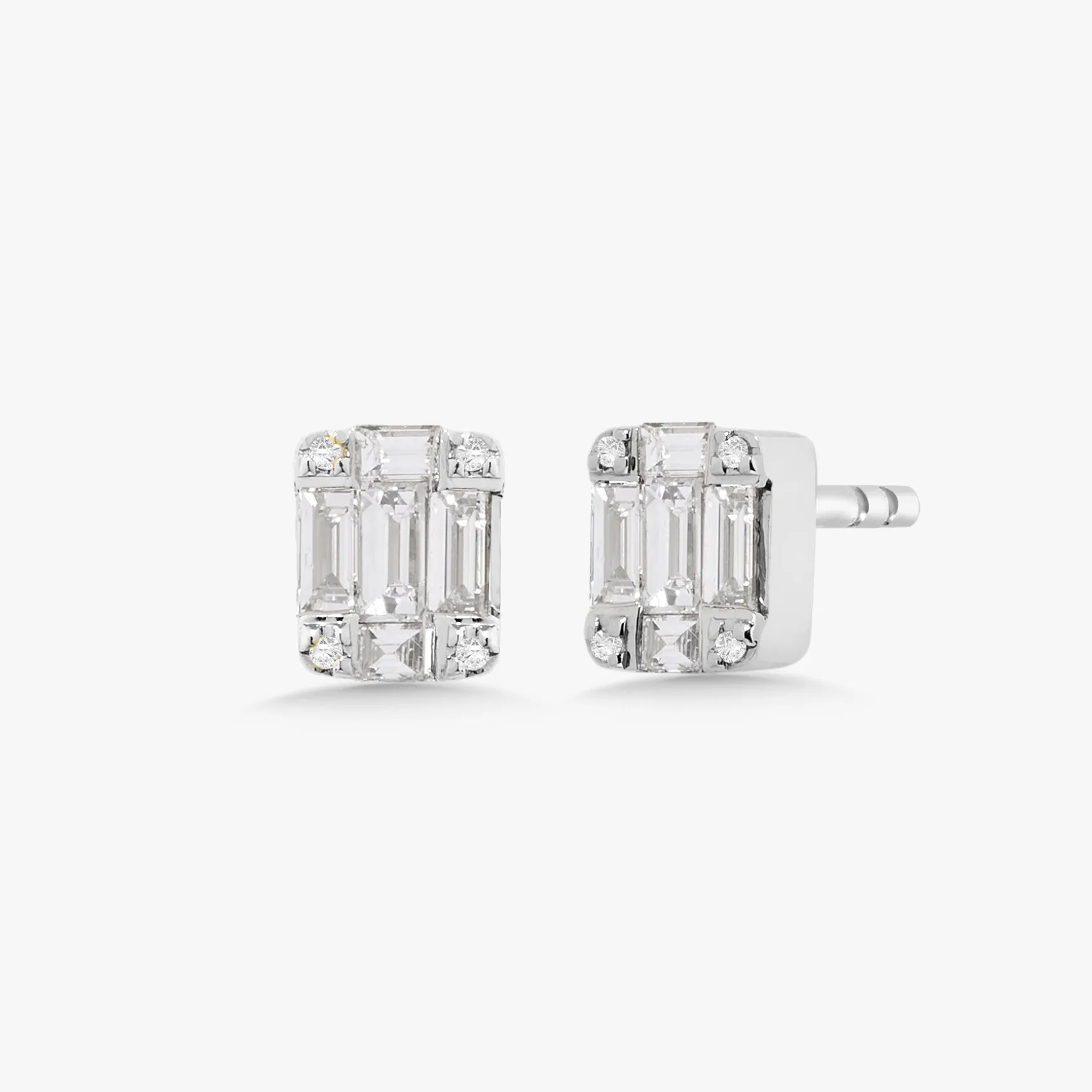 Betsy Baguette Diamond Stud Earrings