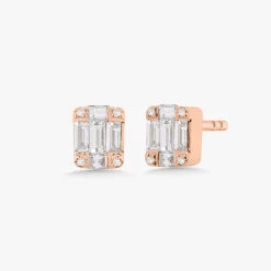 Betsy Baguette Diamond Stud Earrings