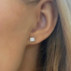 Betsy Baguette Diamond Stud Earrings