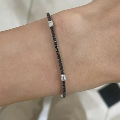 Black Diamond & Emerald Cut Station Tennis Bracelet