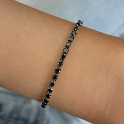Black Diamond Tennis Bracelet 5.21 ctw