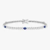 Blue Sapphire & Diamond Tennis Bracelet