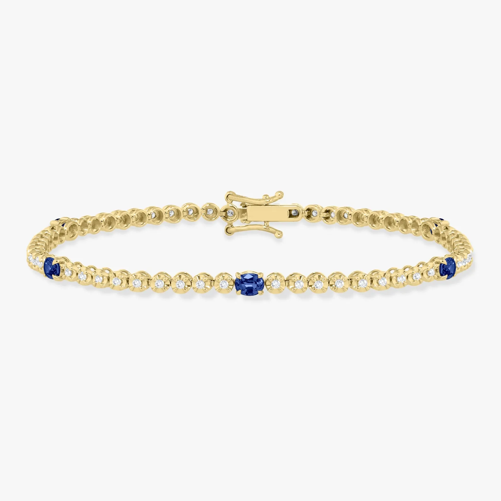 Blue Sapphire & Diamond Tennis Bracelet