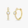 Brandi Bezel Diamond Huggie Earrings