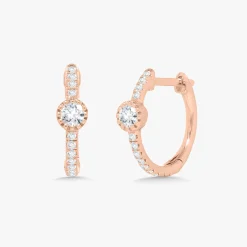 Brandi Bezel Diamond Huggie Earrings