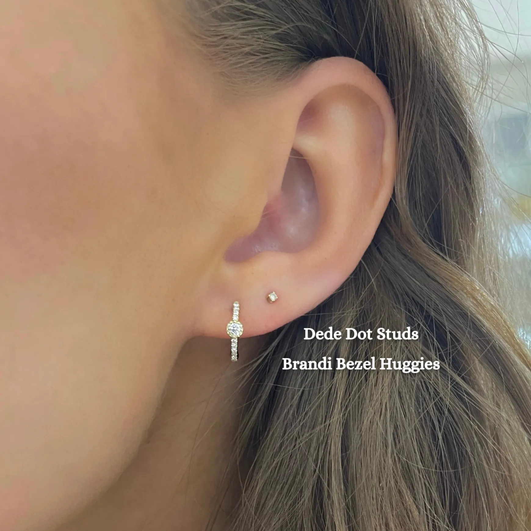 Brandi Bezel Diamond Huggie Earrings