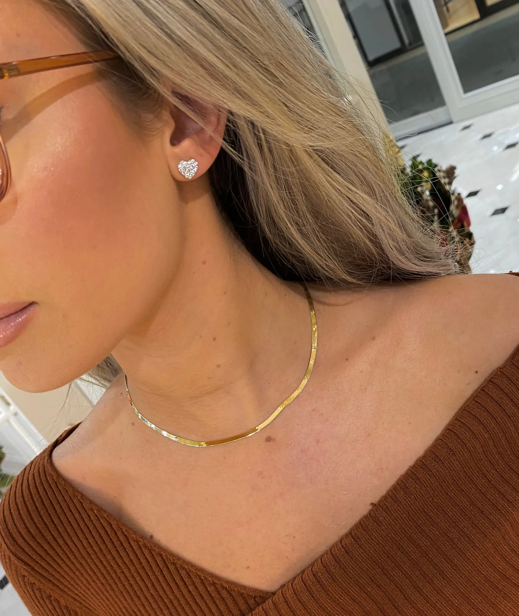 Britt Herringbone Necklace 3mm