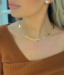 Britt Herringbone Necklace 5mm