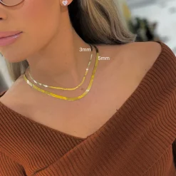 Britt Herringbone Necklace 5mm