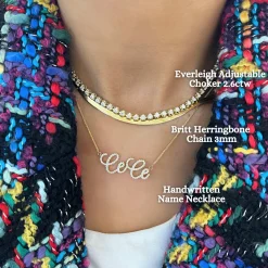 Britt Herringbone Necklace 3mm