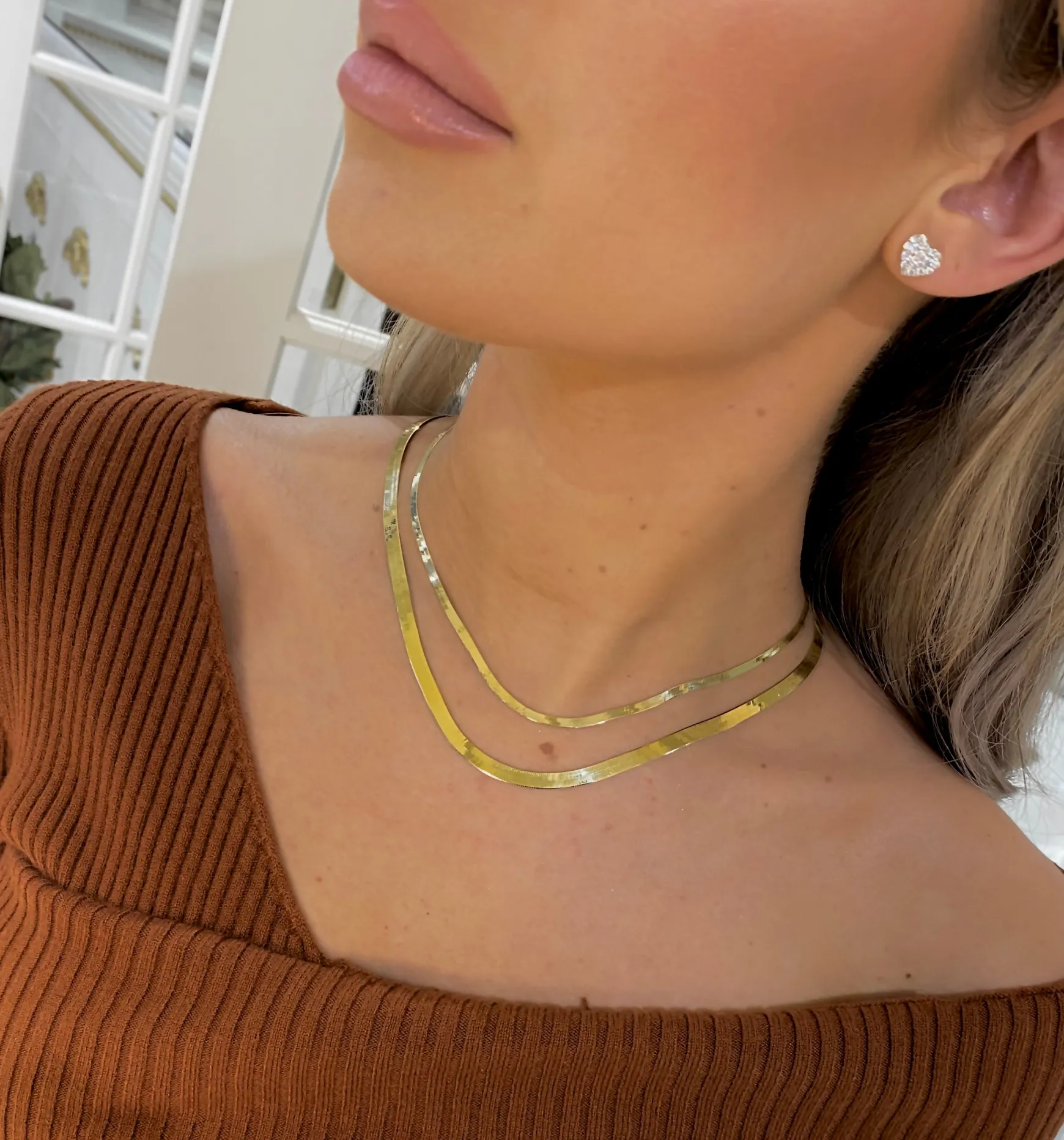 Britt Herringbone Necklace 3mm