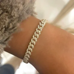 Bronx Pave Chain Link Diamond Tennis Bracelet 4.97 ctw