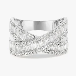 Brooks Baguette Diamond Crossover Ring
