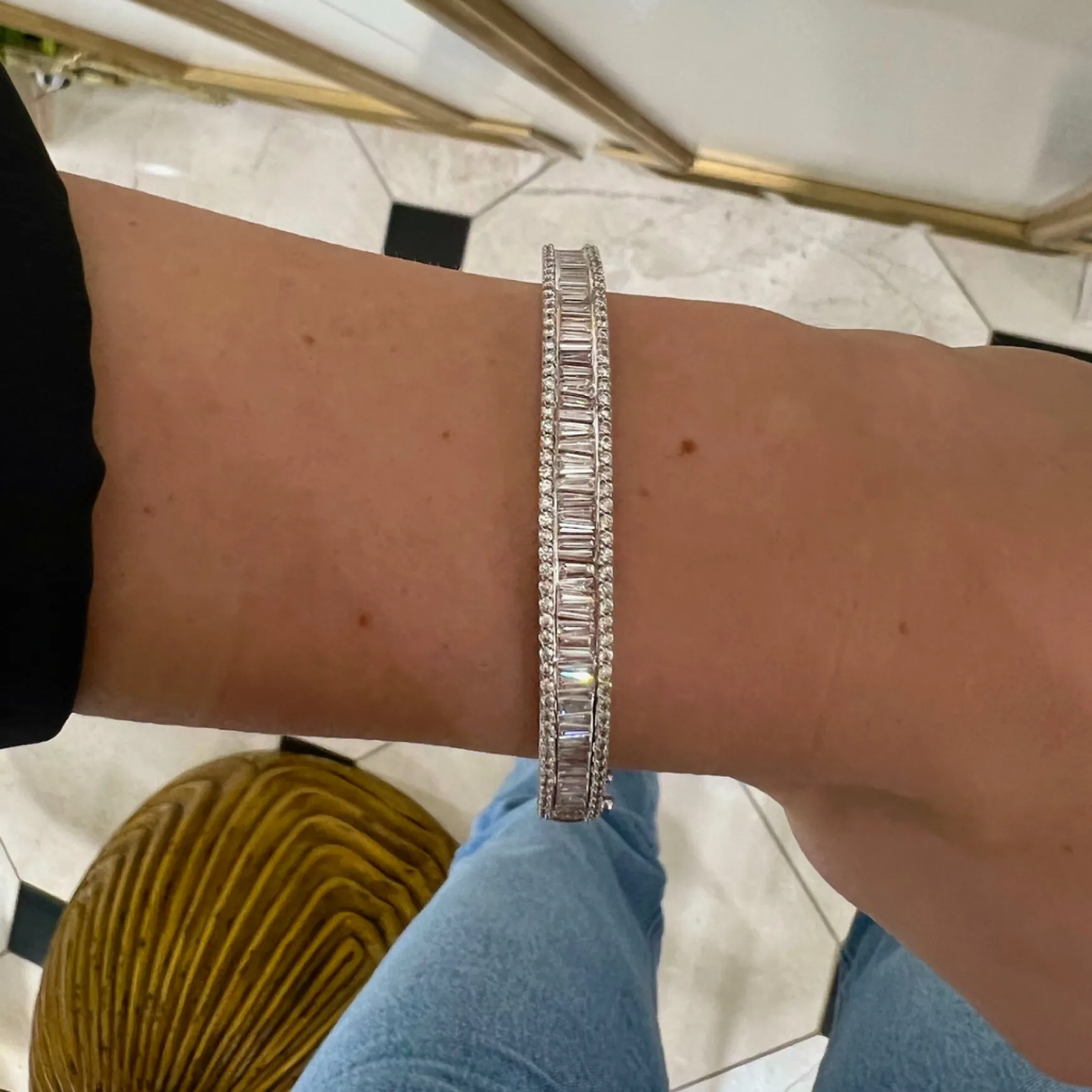 Brooks Tapered Baguette Diamond Bangle 5.10 ctw