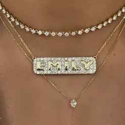 Bubble Bar Diamond Name Necklace Design DEPOSIT ONLY