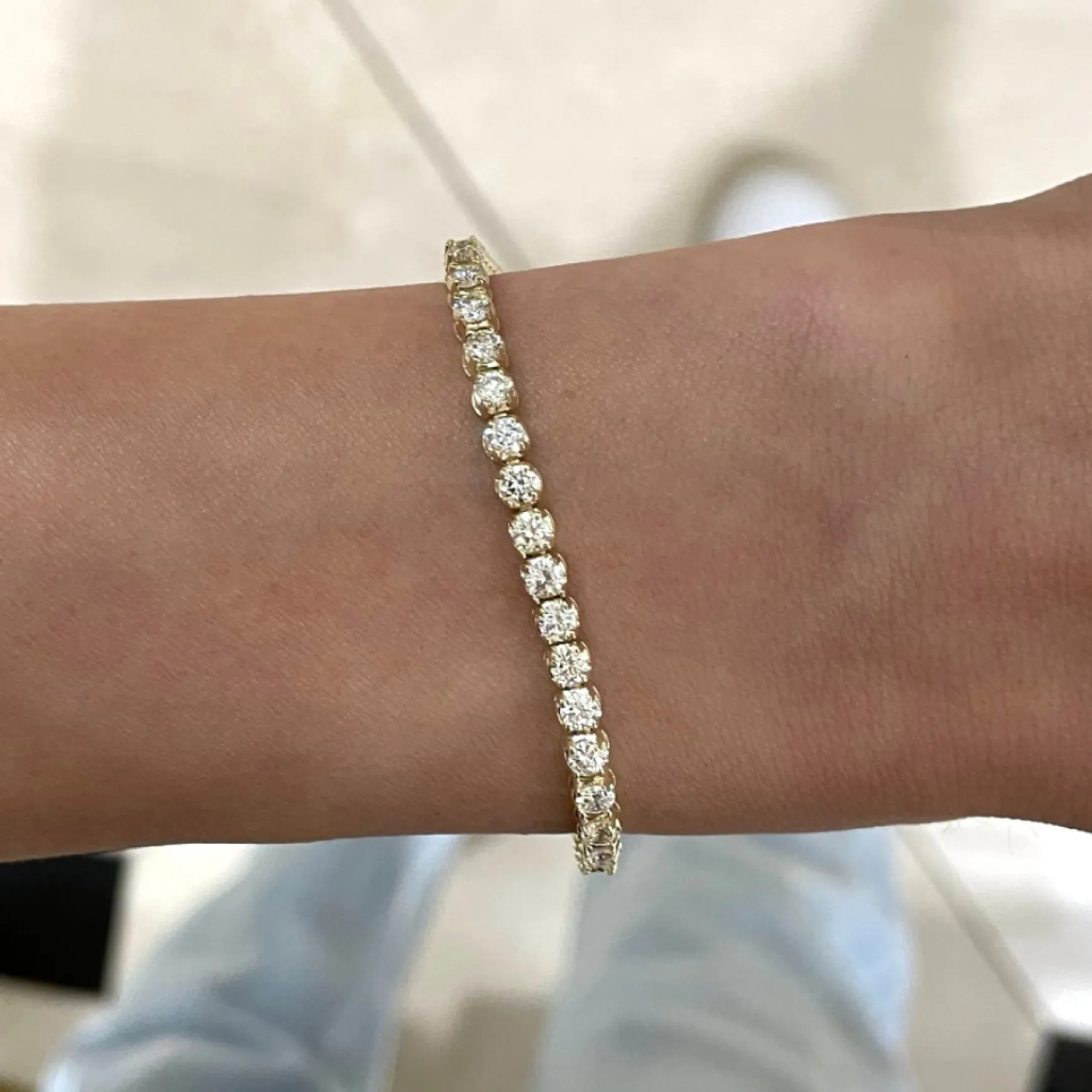 Buttercup Lab Diamond Scalloped Tennis Bracelet 4 ctw