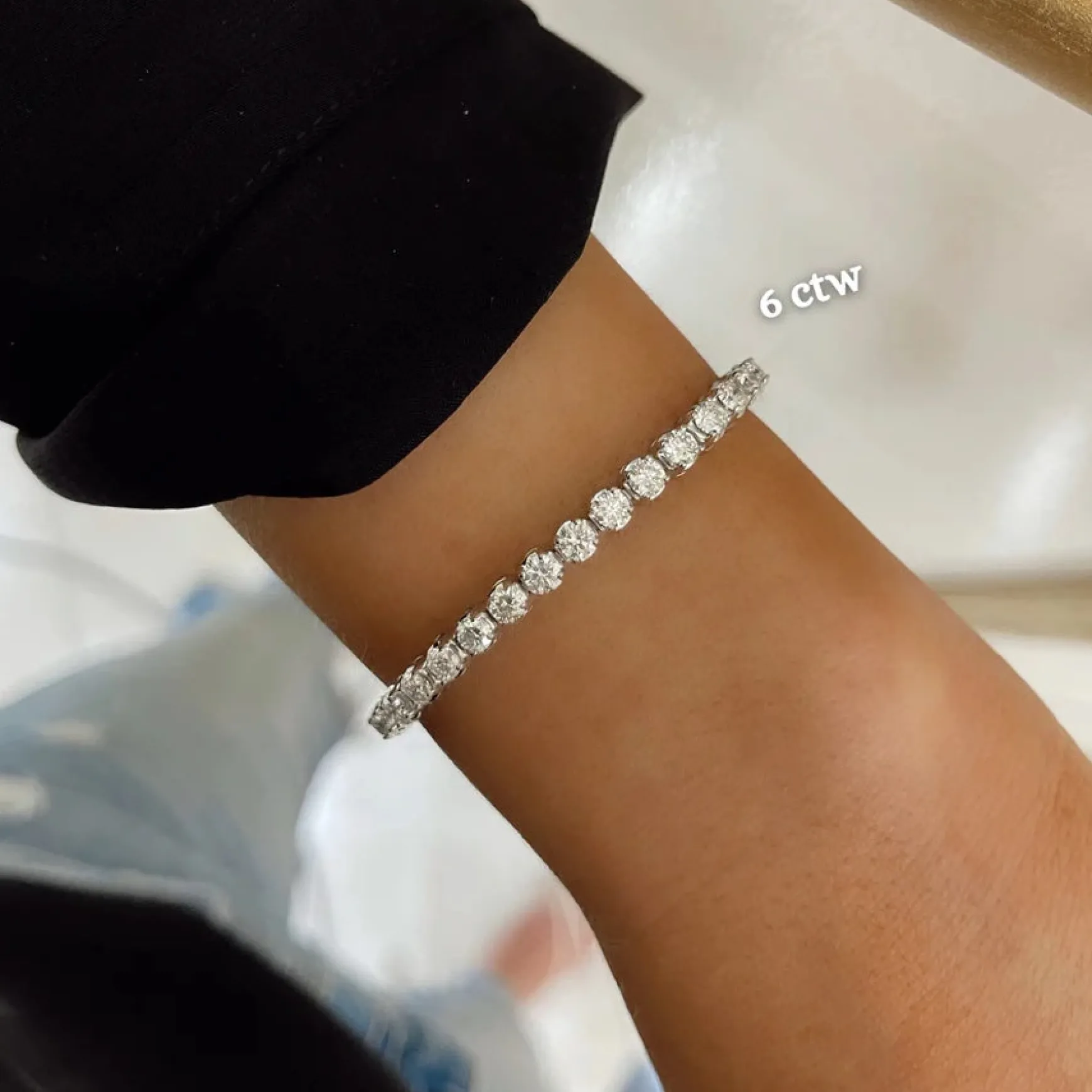 Buttercup Lab Diamond Scalloped Tennis Bracelet 6 ctw