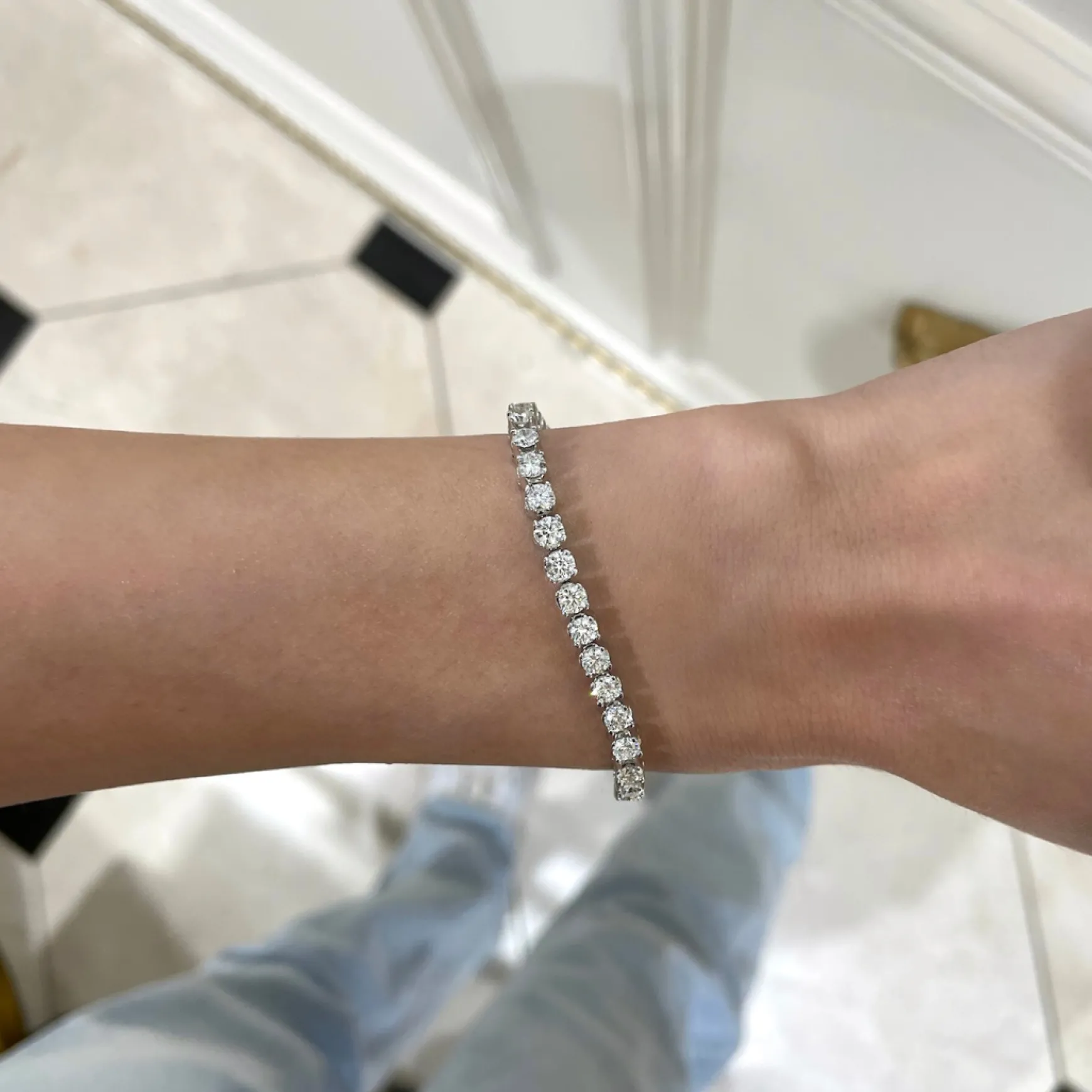Buttercup Lab Diamond Scalloped Tennis Bracelet 6 ctw