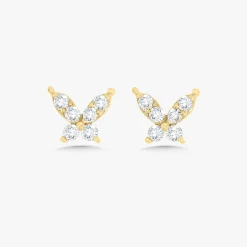 Butterfly Kisses Diamond Butterfly Stud Earrings