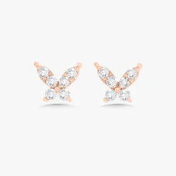 Butterfly Kisses Diamond Butterfly Stud Earrings