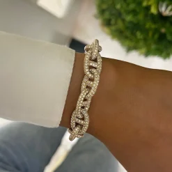 Cadencia Pave Diamond Chain Link Bracelet 24.35 ctw