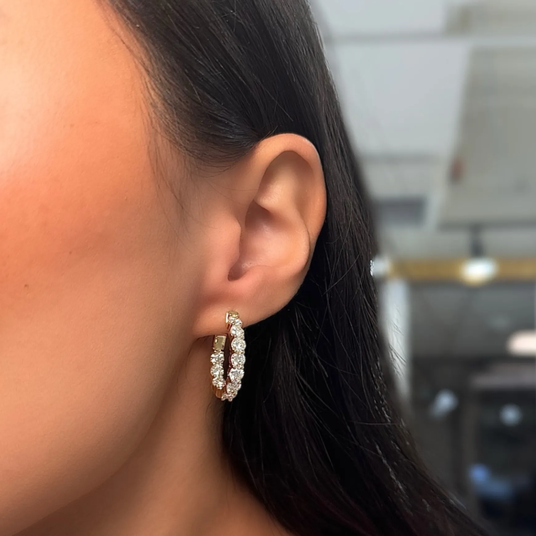 Calliope Diamond Hoop Earrings 4 ctw